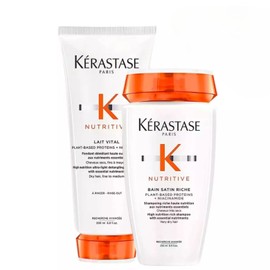 KÉRASTASE Genesis Kit Tratamiento Para Cabello Seco Shampoo Bain Satin Riche (250 Ml) +Acondicionador Lait Vital (200 Ml) -Tratamiento Para Cabello