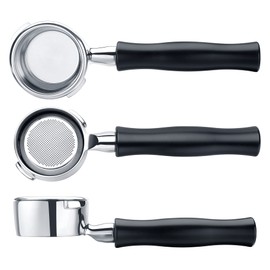 Normcore 58 mm Bottomless Portafilter for Gaggia Classic Pro with 2 Cup Filter Basket - Bottomless Portafilter with Stainless Steel - Anodised Aluminium Handle