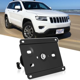 Front License Plate Bracket No Drill Car Front Bumper Tow Hook Mount Bracket Adapter Fits for Jeep Grand Cherokee L 2021-2024