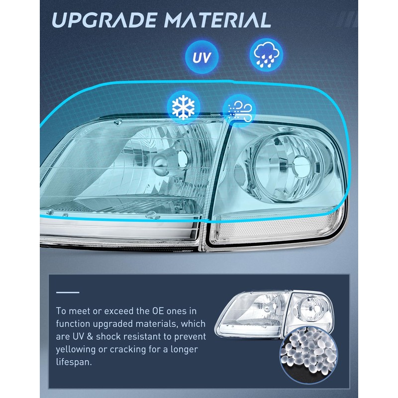 Nilight Headlight Assembly Compatible with 1997 1998 1999 2000 2001
