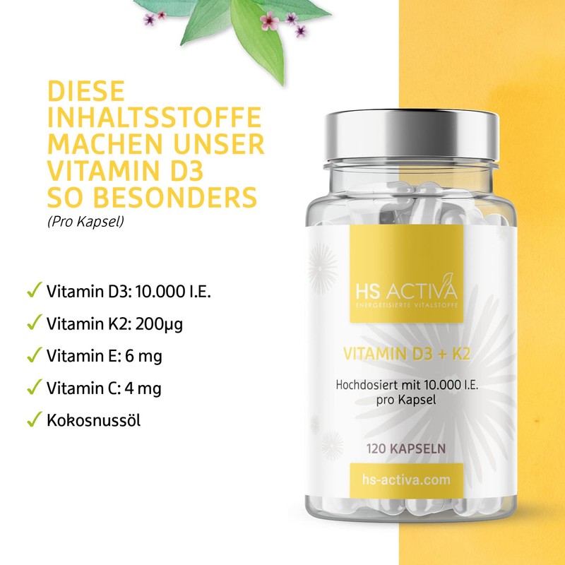 HS ACTIVA Vitamin D3 K2 High Dose - Vitamin D3