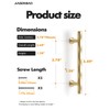 JIASENBAO Brushed Gold Cabinet Pulls 3.78" Hole Center 5 Pack