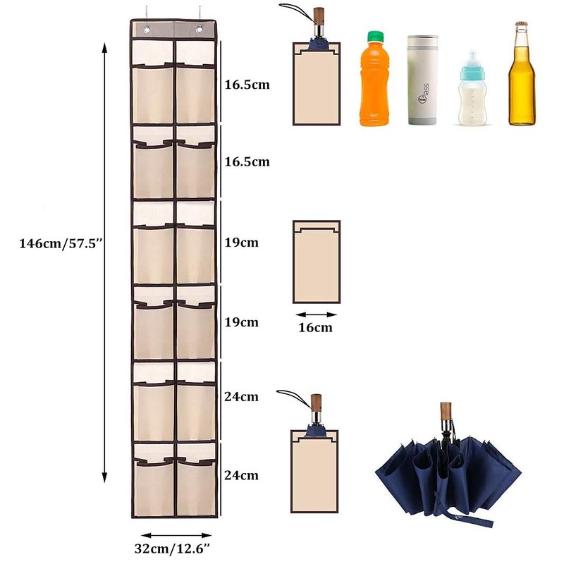 Shiwaki Shoe hanging bag behind door Non-woven storage hanging bag