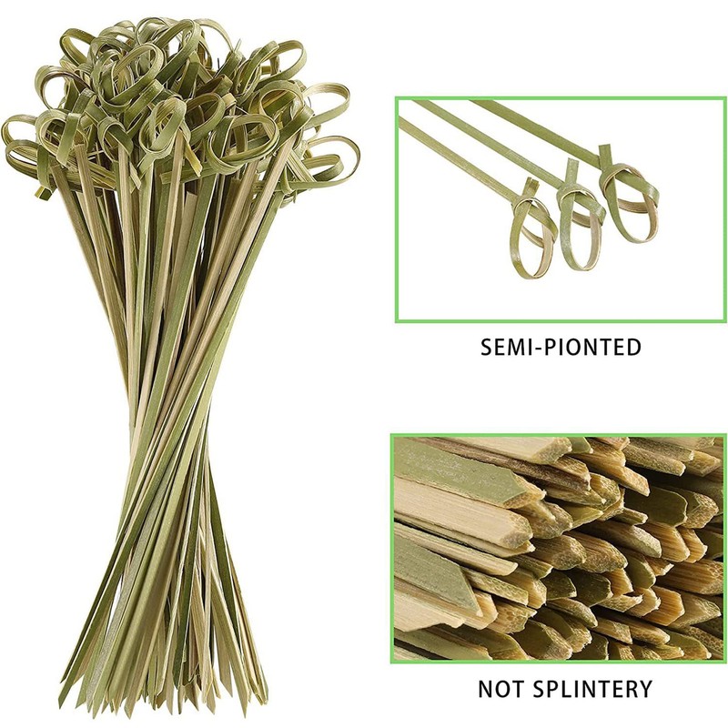 100Pcs Bamboo Cocktail Picks Toothpicks for Appetizers Natural Bamboo Knot