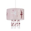 Relaxdays Hängelampe für Mädchen, Kinderlampe m. Ballerina Motiv, Pendelleuchte m.