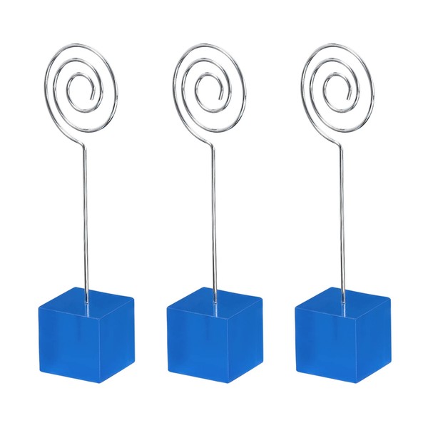 PATIKIL Resin Cube Base Picture Card Holder, 3 Pack Circle