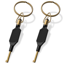 STBCIUGR Flat Swivel Handcuff Key, Universal Cuff Key with Detachable Keyring Fits for Standard Series of Hand Cuff - 2 Pack Bronze