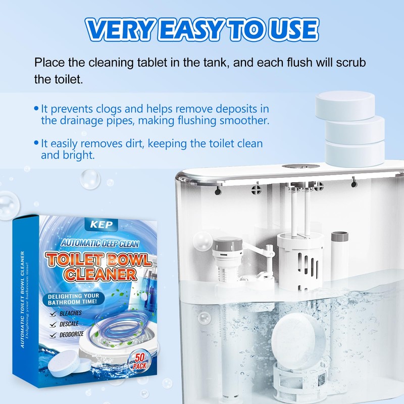 Automatic Toilet Bowl Cleaner Tablets-Fresh Scent,Long-Lasting Cleaning Effectively removes stains