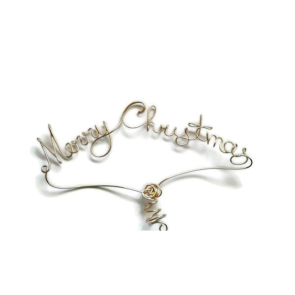 Merry Christmas Tree Topper in Gold, Silver, Red, Green, Blue