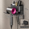 Wall-Mounted Hair Dryer Holder for Bathroom Organization – No-Drill Aluminum