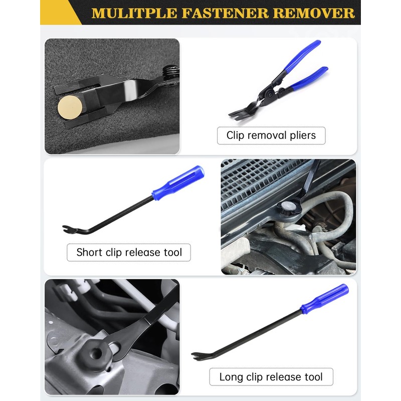 Poraxy Trim Removal Tool, 120Pcs Car Panel Door Audio Removal