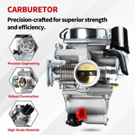 Carburetor for GY6 125cc 150cc 4 Stroke 152QMI 152QMJ 157QMI 157QMJ Engine Electric Choke Motorcycle ATV Go Karts Scooter,Carb with Intake Manifold
