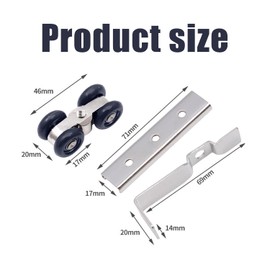 Sliding Door Fitting, Rollers, Sliding Doors, Running Profile Rail - Aluminium Alloy Rollers, Pulley Door, Sliding Door for Indoor, Passage Doors, Wooden Doors, Glass Sliding Doors, Pack of 2, Blue
