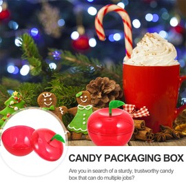 TOPBATHY 8pcs Pla- stic Apple Containers Toy Filled Bobbing Bucket Candy Gift Storage Boxes DIY Fillable Ball Ornament for Xmas Tree Holiday Decoration ( 9X9X8. 2CM )