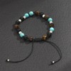 Bemous Boho Turquoise Bracelets for Men Healing Crystal Bracelet Black