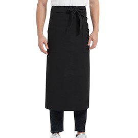 Circles Magazine Apron, Salon, Men's, Women's, Simple Apron, Plain Plain, Under the Waist Apron, Unisex, Chef, Clerk, Kitchen, Restaurant, Coffee Shop, Large Size, For Men, Black