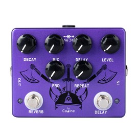 Caline Pedals Reverb Delay Effects Pedal Repeat Preamp Acústica Guitarra Eléctrica Pedal True Bypass Metal Purple CP-80