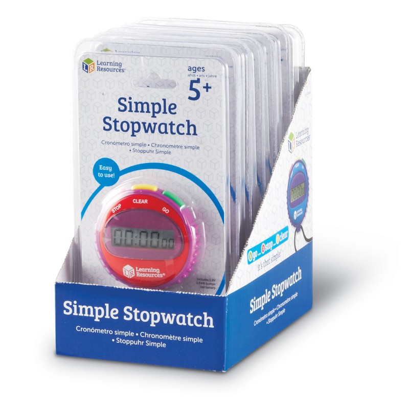 Learning Resources Simple Stopwatch (Set of 6) Supports Science Investigations,
