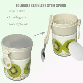 WECKLOM Overnight Oats Containers with Lids Folding Spoons and Silicone Handle Small Glass 16oz Mason Jars for Oatmeal Yogurt Parfait (Upgraded2.0（16oz-4pack）)