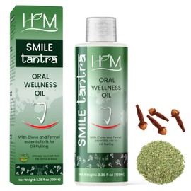 Oil Pulling with Clove & Fennel Essential Oils for Oral Health, Healthy Teeth & Gums, Alcohol Free Mouthwash, Teeth Whitening, for Dry Mouth, Bad Breath & Freshens Mouth
