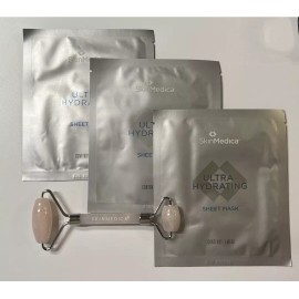 SkinMedica Ultra Hydrating Masks 3 ct with Facial Roller UNBOXED
