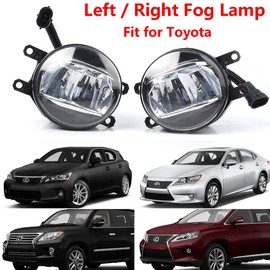 1 Pcs Left/Right Fog Lamp Replacement, Riloer Fog Light Fit for T-oyota L-and C-ruiser P-rius C L-exus CT200h ES350 GS450h IS F NX300h RX350, Part Number 81210-48050 81220-48050