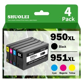 950XL 951XL Combo Compatible for HP 950 XL 951 XL Ink Cartridge Replacement for HP OfficeJet Pro 8600 8610 8620 8100 8630 8660 8640 8615 76DW 251DW (1 Black, 1 Cyan, 1 Magenta, 1 Yellow)