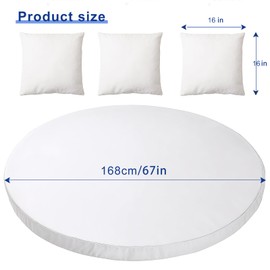 MICTONY Outdoor Daybed Cushion Cover, 66" Replacement Daybed Cover with Elastic Band, Sun Bed Cushion Cover, Outdoor Round Bed Cushion, Cover ONLY (Daybed NOT Included), Grey