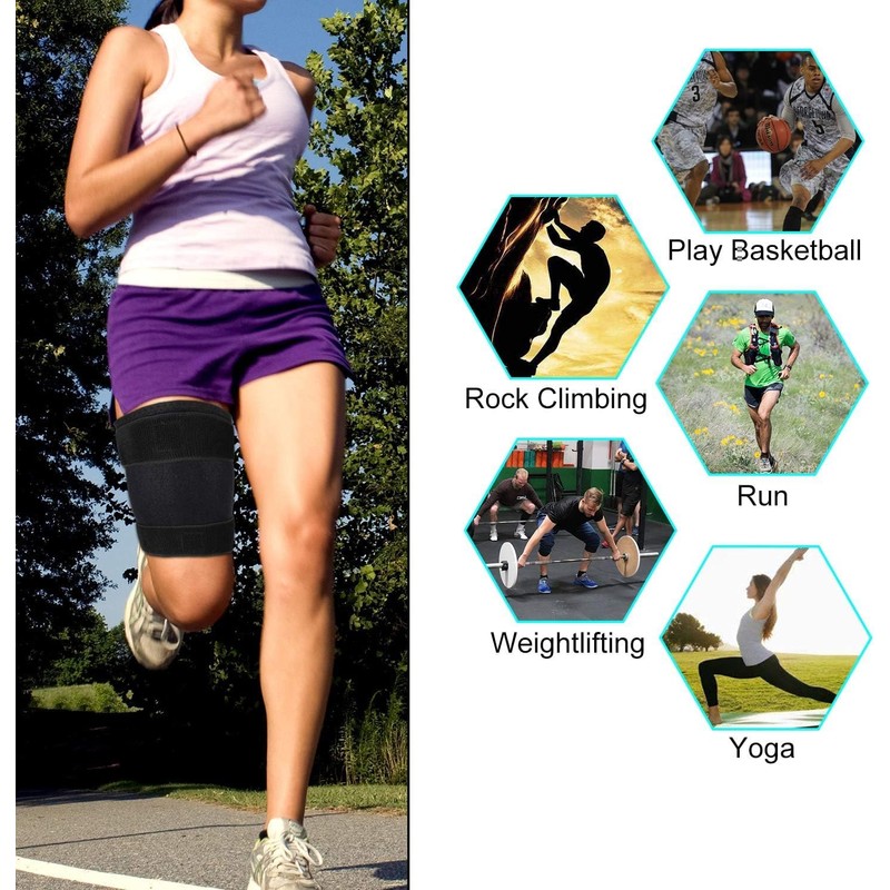 Thigh Brace Support, Neoprene Thigh Wrap Hamstring Compression Thigh Sleeve