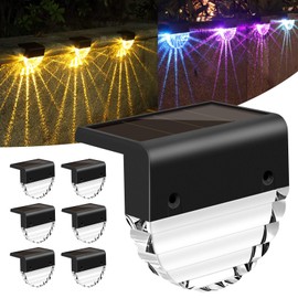 YIKANWEN YIKANWEN 6 Stck Solarleuchte fr Au?en Garten, LED Gartenlampen fr Innenh?fe dekoration, Terrasse,Pathway,Stufen und Treppen,2 Modi LED Warmwei?/Farbwechselnde Beleuchtung