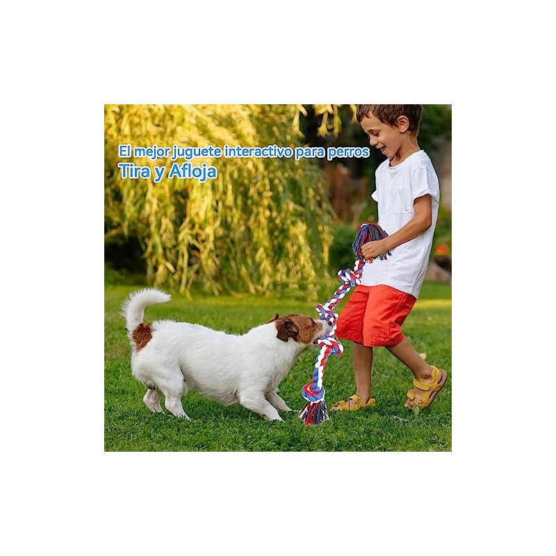 Juguetes para Perro Grande, Cuerda para Masticar Perros 5 Nudos