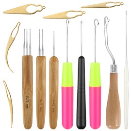 Qililandiy 13 Pieces Dreadlock Crochet Hook Tool Set for Hair Interlocking Tool Latch Hook Crochet Braid Hair Needles Dreadlock Needle Weaving Crochet for Hair Weaving Crochet