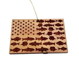 HipFlaskPlus Fish Flag - Cedar Ornament