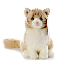 YAIRYANGTZE Plush Cat Toys Stuffed Animal Toy Cute Realistic Maine Coon Cat Plushy Toys (Yellow)
