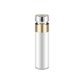 JINGXINHZP White with Gold Acrylic Vacuum Pump Bottle, Emulsion Foundation Shampoo, Cosmetic Refillable, Skincare, Portable, Cream, Electroplating, Diamond, Transparent, Belt Cover (1Pack 50ml/1.7oz)