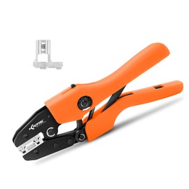 KF CPTEC Professional Crimper for 90° Flag Terminals, 22–14 AWG – Precision Ratchet Tool for Electrical Connections