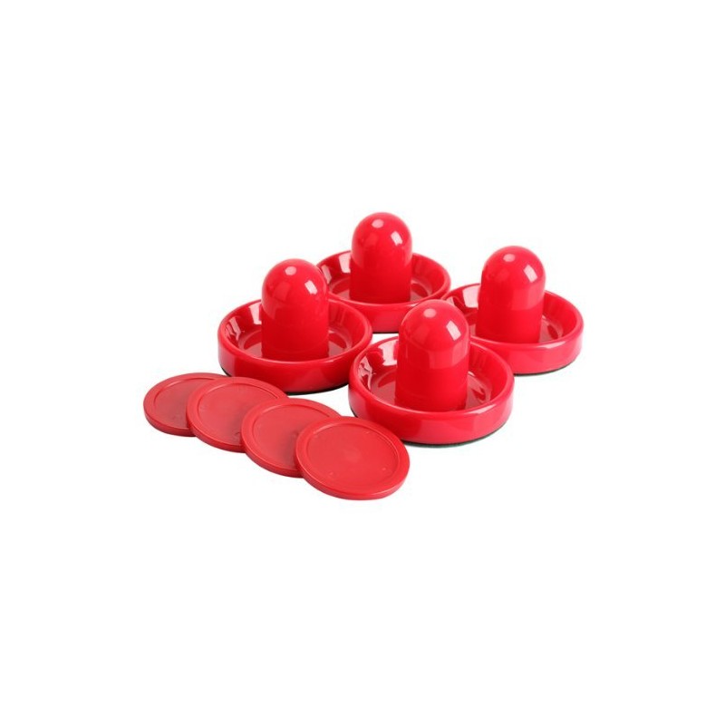 Pack of 4Pcs Plastic Air Hockey Pucks and Pushers Goal