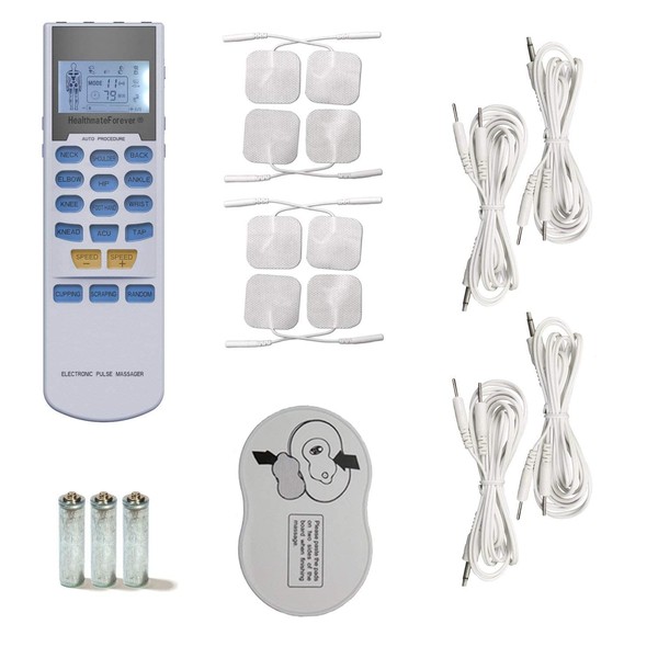 HealthmateForever YK15AB TENS unit EMS Muscle Stimulator 4 outputs 15 modes Handheld Electrotherapy device | Electronic Pulse Massager for Electrotherapy Pain Management Pain Relief Therapy: Chosen by Sufferers of Tennis Elbow, Carpal Tunnel Syndrome, Ar