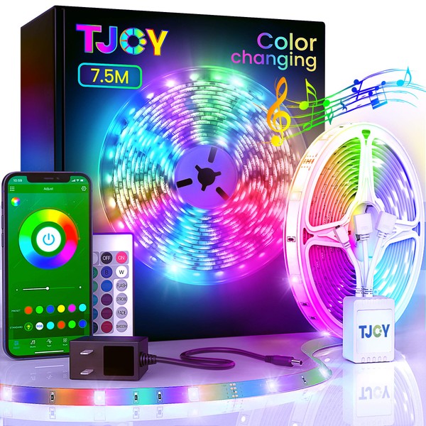 TJOY 25ft Bluetooth LED Strip Lights, Music Sync 5050 LED