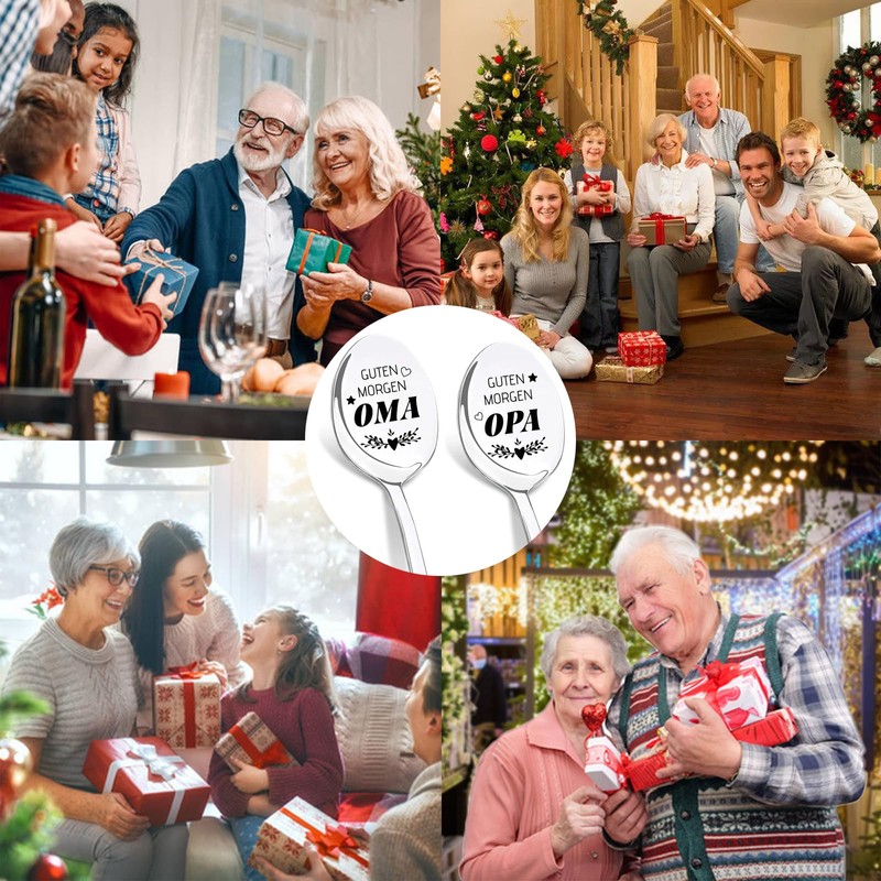 DIKARYA Grandma and Grandpa Gifts, Set of 2 Coffee Spoons