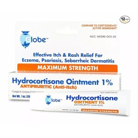 Globe 12 Tubes of Hydrocortisone Ointment 1% 1oz Maximum Strength Anti-Itch