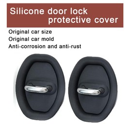 4+10pcs Door Latch Lock Cover,Silicone Door Latch Guard Car Decorations&Protects Door Latches,Universal Self-Adhesive Door Lock Latch Protector Car Accessories for Most Vehicles (Black)