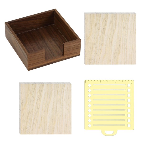 MultiBey Sticky Notes Memo Pad Holder Dispenser Walnut Desk Supplies