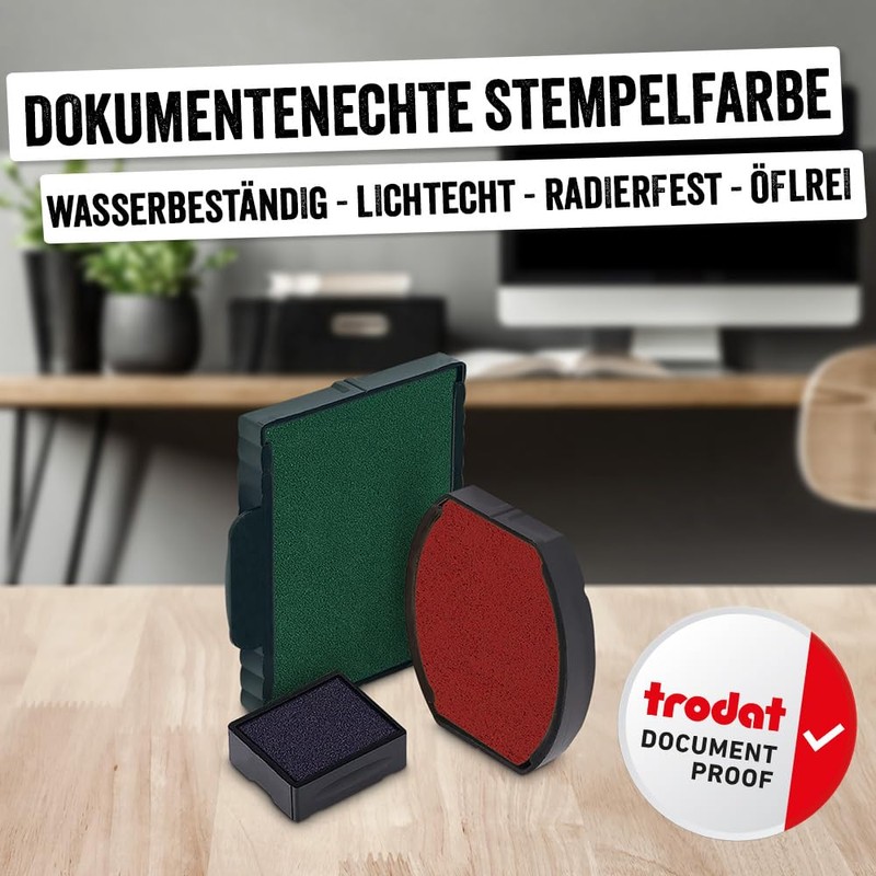 Trodat Printy 4817 Word Tape Stamp, Date Plus 12 Texts,