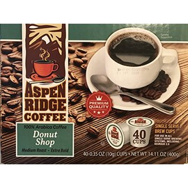 Aspen Ridge Coffee K Cups - Donut Shop Single Serve Coffee Medium Roast, Extra Bold - 40 Count