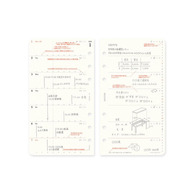 PLOTTER 77717417 Bible Weekly Personal Organizer, Refill, Weekly Left (Begins