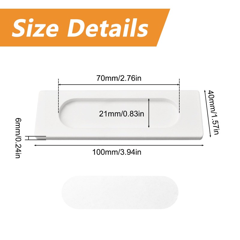 MOROBOR Self-Stick Rectangular Sliding Door Pulls, 2pcs Aluminum Alloy Hidden