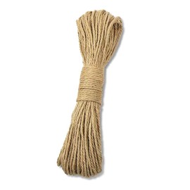 KINGLAKE Natural Thick Strong Jute Rope 66 Feet 5mm 3 Ply Hemp Rope Cord for Arts Crafts DIY Decoration Gift Wrapping