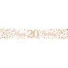 9ft Banner Sparkling Fizz 20th Birthday White & Rose Gold
