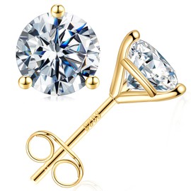 SMILEST 0.8ct Moissanite Stud Earrings for Women, Brilliant Lab Created Diamond D Color VVS1 Clarity Moissanite Earrings Studs Hypoallergenic 18K Gold Vermeil 925 Sterling Silver Moissanite Earrings